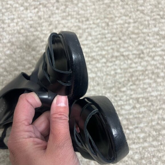 Rocco P. Women's Black Strappy Slip On Slingback Open Toe Heels Size 36 - Picture 7 of 12